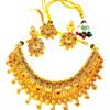 Red Zircon Indian Necklace Set for Sale – Elegant Gold Plated Jewelry | Rang e Zevar Pakistan