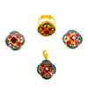 Red Stone Pendant Jewellery Set – Gold Plated Artificial Jewelry | Rang e Zevar Islamabad