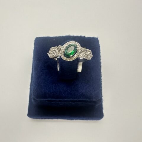 Silver Ring with Green Stone | Luxury Jewelry by Rang e Zevar Islamabad