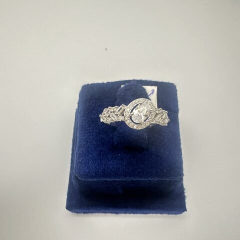 Luxury Silver Ring with White Stones | Elegant Jewelry by Rang e Zevar