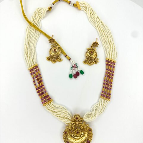 Red Pearl Indian Mala for Sale at Rang e Zevar