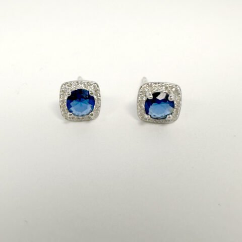 Blue Sapphire Silver Earrings for Sale | Rang e Zevar Jewellery.
