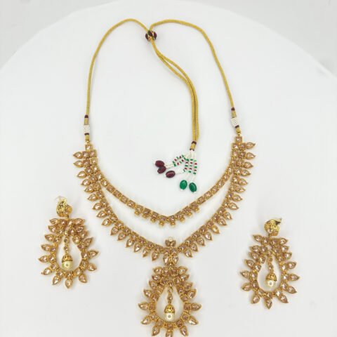 Gold-Plated Double Layered Mala Set for Sale at Rang e Zewar