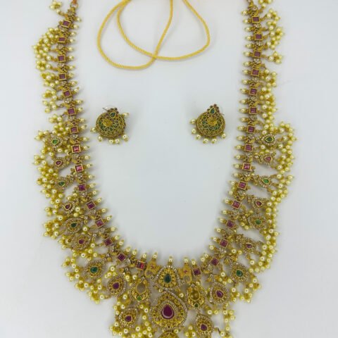 Gold-Plated Pearl Mala Set for Sale at I-8 Markaz – Rang e Zevar