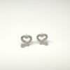 Heart Shape Pure Silver Ear Tops Jewelry | Rang e Zevar