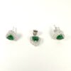 Jewellery for sale Heart-Shaped Green Pendant Set – Silver 925 Jewelry In Islamabad