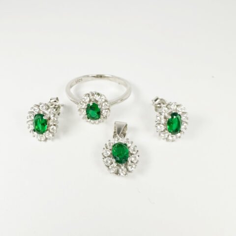 Buy Now!! Green Stone with Original Silver 925 for Sale in Islamabad – Rang e Zevar