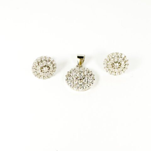 Elegant Rounded Zircon Ear Tops with Pendant – Rang e Zevar Islamabad