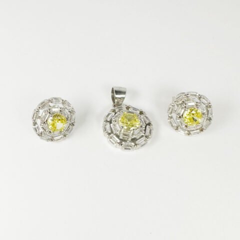 Yellow Zircon Silver Pendant – 925 Sterling Jewelry Pakistan