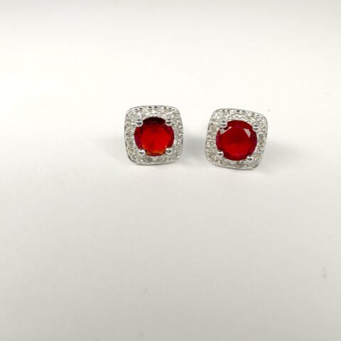 Red & White Zircon Stylish Ear Tops for Sale