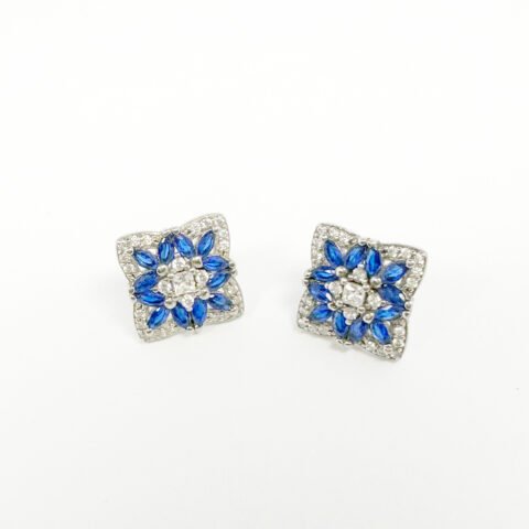 Beautiful Silver 925 Blue Earrings Jewellery | Rang e Zevar
