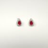 100% Pure Silver Red Stone Ear Rings In I8 Markaz Islamabad.
