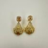 Yellow Stone Gold Plated Earrings – Luxury Ear Rings for Women | (I-8 Markaz)