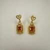 Yellow Stone Gold Plated Earrings – Luxury Statement Ear Rings for Women | Rang e Zewar Islamabad (I-8 Markaz)