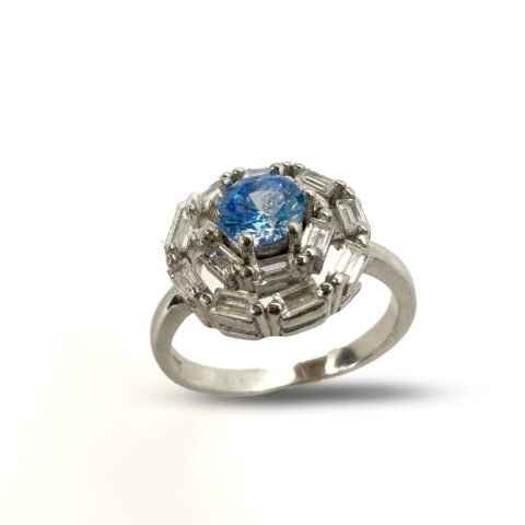 Blue zircon silver 925 ring
